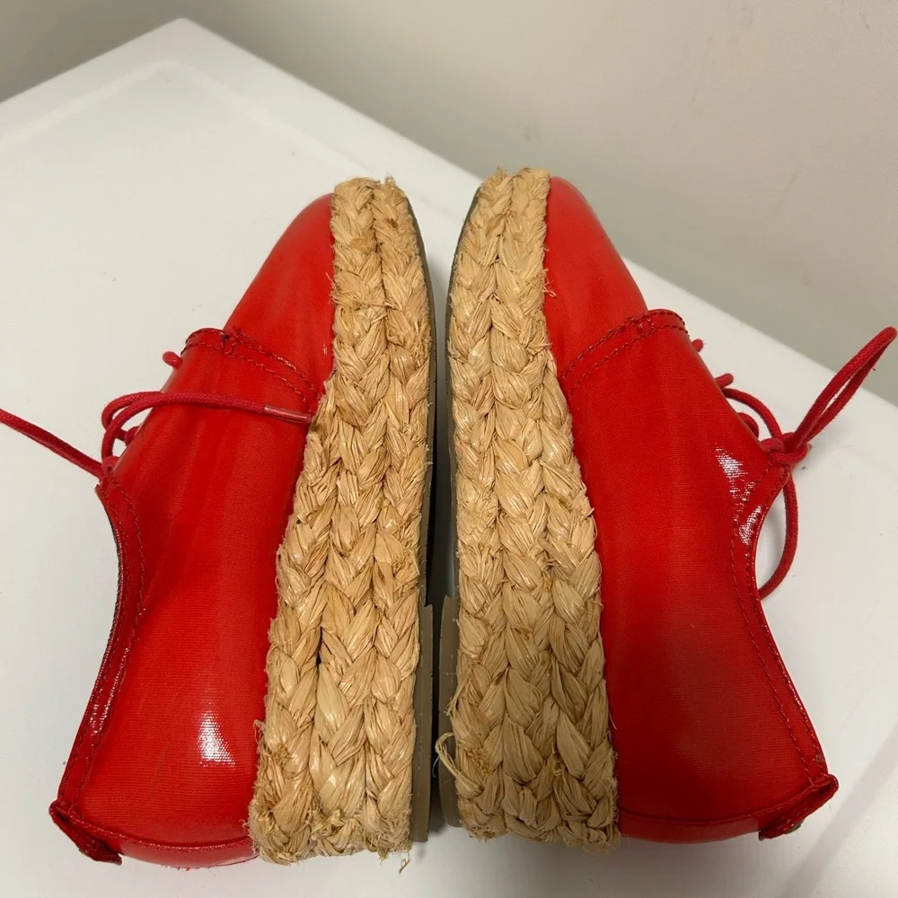 Calvin Klein Keri Espadrille Platform Shoe Red Size 7.5